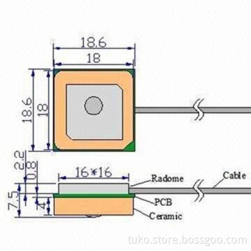 GPS Internal Antenna, Measures 18*18*7.5mm
